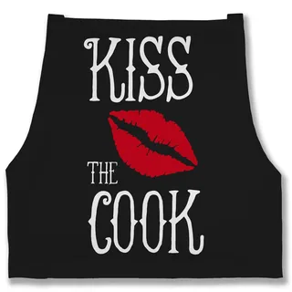 Shirtracer - Schürze - Kochschürze lustig - Kiss the cook I Geschenk Kochen - 85x69