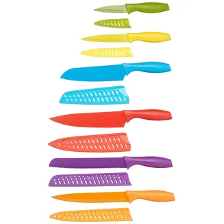 Amazon Basics Messer-Set, bunt, 12-teilig