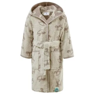 SEI Design Kinderbademantel Babybademantel Bademantel für Junge und Mädchen, Langform, 100% Bio-Baumwolle, Kapuze, Gürtel, inkl. Geschenkverpackung beige 86 | 86 cm