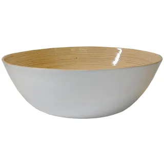 albert l. (punkt) Schüssel Bambus-Schüssel weiß 40x14cm, Bambus, (Schüsseln) bunt|weiß