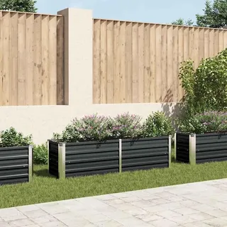 vidaXL Garten-Hochbeet verzinkter Stahl rechteckig 160 x 40 x 45 cm Anthrazit 