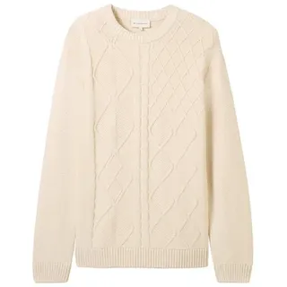 TOM TAILOR Rundhalspullover mit Zopfmuster beige XXL (56/58)