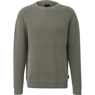 Grobstrickpullover mit Wascheffekt - olive - XL