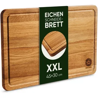 WDOMA Schneidebrett Holz aus Eiche Groß - 45x30x2 cm - Holzbrett Küche Gross - Cutting Board Wood XXL - Holzschneidebrett Gross - Hochwertiges Küchenbrett Holz - Wooden Cutting Board - Chopping Board