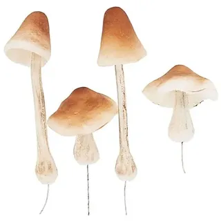 Deko-Pilze am Draht, 6 cm und 13 cm, 4 Stück