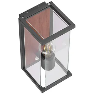 Lucande Außen-Wandleuchte Elwin, LED, Metall, Schwarz IP54mit Bewegungsmelder, 1 x 15 W LED schwarz