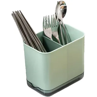 Gsycle Plastik -Essstäbchenhalter, kreativer Fachabschnitt Abflusshalter Utensilentrocknungsregal für Essstäbchenlöffel Gabeln (Grün)