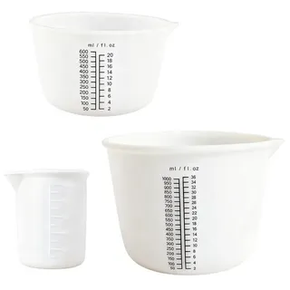 luxuskollektion 3 Stück Silikon Messbecher mit 1 Silikon Rührstäbchen 1-Spachtel Silikonbecher zum Gießen 1000ml 600ml 100ml Wiederverwendbare Große Mischbecher