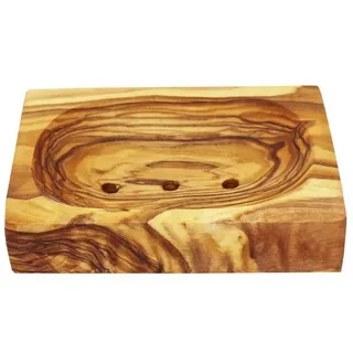 mitienda Seifenschale Seifenablage aus Holz, viereckig 11cm