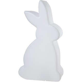 8 seasons design| LED Außenleuchte Hase Solar Shining Rabbit (50 cm groß, warmweiß, Dämmerungssensor, externes Panel, Gartenleuchte, Outdoor) weiß