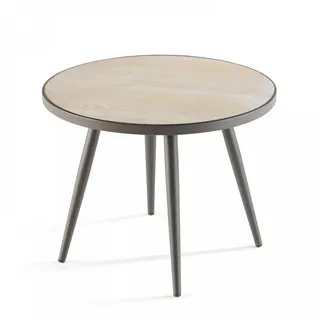 Oviala Gartenbeistelltisch, Braun, Metall, Rund, 45x45 cm, Gartenmöbel, Gartentische, Beistelltische outdoor