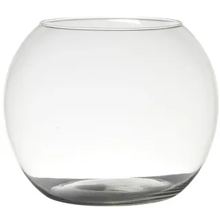 INNA-Glas Kerzenhalter Kerzen Kugelvase TOBI Earth aus Glas, klar, 20cm, Ø25cm weiß