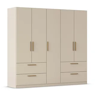 Rauch Drehtürenschrank "Skandi" 5-türig mit vier Schubladen - 226x54x210cm - beige -