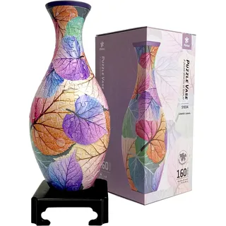 Pintoo 3D-Puzzle-Vase, einzigartige Blumenvase, hergestellt aus 160 gebogenen Kunststoff-Puzzleteilen, Einweihungsgeschenk für Blumenarrangements und Heimdekoration – [S1034] (klassisch, Bunte