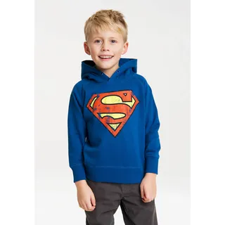 LOGOSHIRT Kapuzen-Sweatshirt Superman Blau/Gelb/Rot 92/98