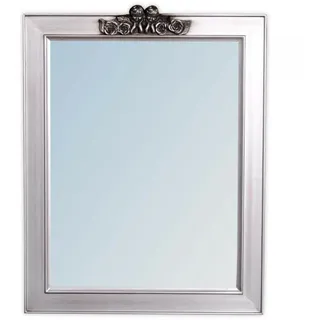 barock Wandspiegel ENGEL antik Spiegel Holzrahmen ANGELO 78x60cm silber antik