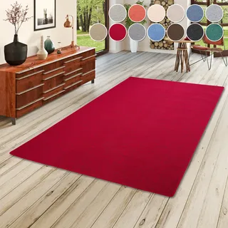 Teppich OTTO HOME "Fortis, Schlinge, Made in Netherlands", rot, B:300cm H:5mm L:400cm, Kunstfaser, Teppiche, Teppich, Uni Farben, gekettelt, auch als Läufer, strapazierfähig, Wohnzimmer