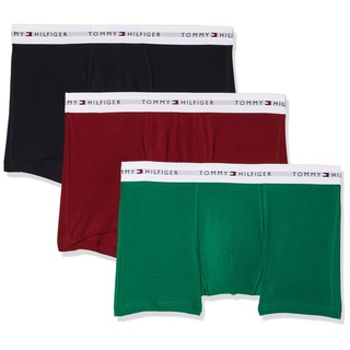 Tommy Hilfiger Herren 3er Pack Boxershorts Trunks Unterwäsche, Mehrfarbig (Rouge/Nouveau Green/Desert Sky), S