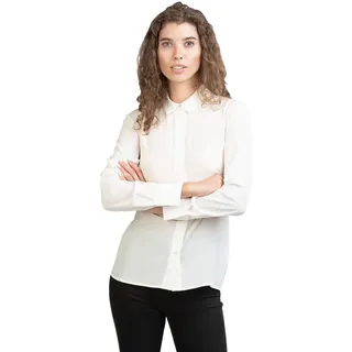 Posh Gear Seidenbluse Damen Seidenbluse Collettoseta Bluse aus 100% Seide 100% Seide weiß XS
