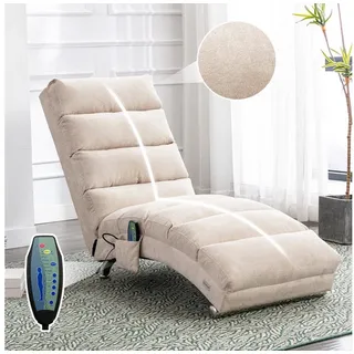 Furnishings Home Massagesessel Relaxliege Elektrisch Relaxsessel Schlafsessel (5 Sanfte Massageprogramme mit Fernbedienung,250 kg Belastungskapazität), Ergonomische Fernbedienungs-Steuerung beige