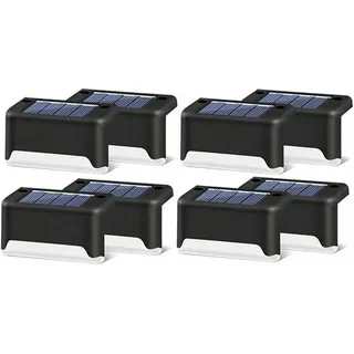 Set Mit 16 Solarleuchten Für Außentreppen - Wasserdicht - Led-beleuchtung Für Außentreppen, Stufen, Zäune, Terrassen, Dachrinnen, Wege, Dekoration, Warmweißes Licht.