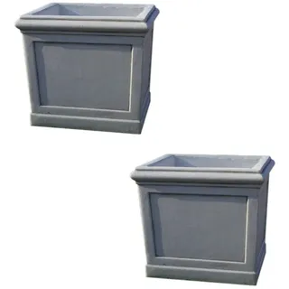 2 x Blumenkübel Stein Pflanzkübel Blumentopf Pflanzschale Pflanztrog H: 51cm