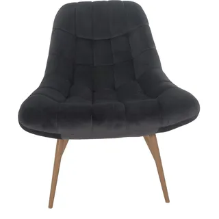 SalesFever Sessel XXL Samt 76 x 85,6 x 85,6 cm Grau/Braun