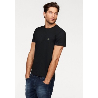Lacoste T-Shirt (1-tlg) mit Rundhalsausschnitt schwarz hüftlang - 8 (XXXL)