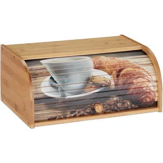 Relaxdays Brotkasten Bambus Natur