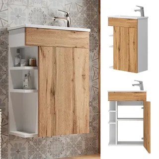 Vicco Waschbeckenunterschrank 2-teilig 50 x 70 x 25 cm Braun