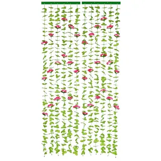 Maximex Türvorhang Indian Summer (1 St), Klettband, halbtransparent, Polyester, Blättervorhang für Balkon und Terrasse, Insekten- und Sichtschutz rosa|rot