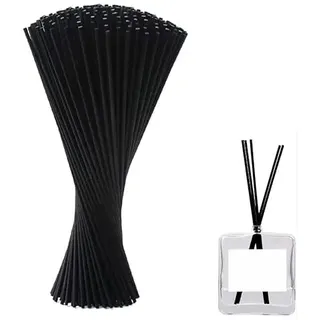Duftstäbchen Schwarz,Rattanstäbchen für Raumduft,Rattanstäbchen Reed Diffuser Stöcke,Rattan Reed Sticks,Schilfrohr-diffusor Duftstäbchen, 30cm 60pcs