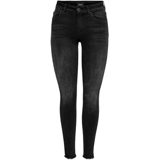 Only Damen onlBLUSH MID SK ANK RAWJNS REA2343 NOOS Skinny Jeans, Schwarz