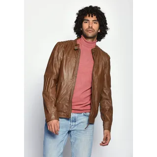 Lederjacke MAZE "71Jack", Herren, Gr. S, braun (hazelbraun), Obermaterial: 100% Lammleder. Futter: 100% Baumwolle. Ärmelfutter: 100% Polyester, ohne Bündchen, Jacken