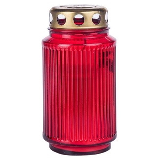 Glofrex S.C. Grabkerze Grablicht-Glas mit Kerze - rot - Höhe 17 cm - Brenndauer 26 h rot