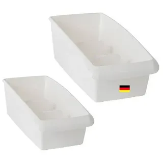Novaliv Kosmetik Aufbewahrung Set - 25 x 12 cm und 25 x 16 cm WEISS - Make-up Pinselhalter – für Schminkpinsel Eyeliner Lippenstift Lipgloss Kosmet