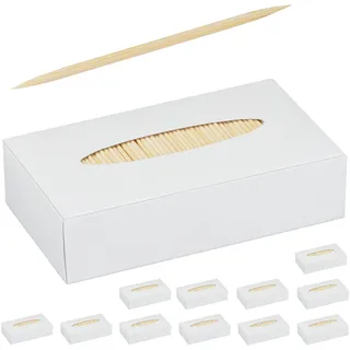 Relaxdays Zahnstocher Holz 12000er Set 6,5 cm Braun