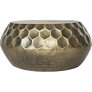 SAFAVIEH Glam Accent Table with Iron Legs, in Antique Brass, 84 X 84 X 34.92