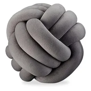 Relaxdays Sofakissen Knotenkissen 10025428, anthrazit, mit Polyesterbezug, 25 x 25 cm