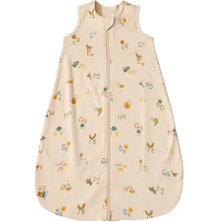 Schlafsack 1 TOG mit ABC-Muster, beige, 90 cm