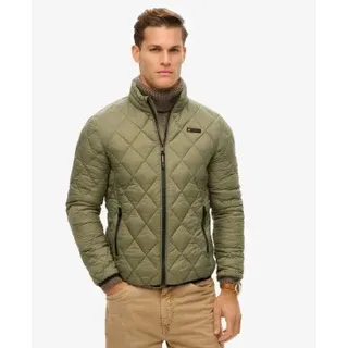 Superdry für Herren. M5012145A Grüne gesteppte Diamond Jacke (L), Lässig, Nylon