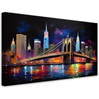 Feeby Leinwandbild, Mehrfarbig, Textil, Abstrakt, Rechteckig, 120x60 cm, Bilder und Zubehör, Wandbilder, Leinwandbilder