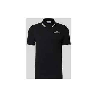 Slim Fit Poloshirt mit Logo-Stitching Modell 'Reed', Black, XL