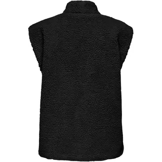 Plüschweste ONLY "ONLNIKITA TEDDY WAISTCOAT OTW", Damen, Gr. S, schwarz, Plüsch, Obermaterial: 100% Polyester, unifarben, normal, Westen, Kunstfaser