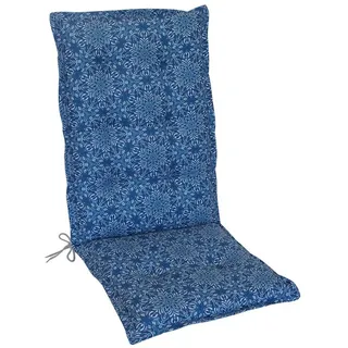 Herlag Hochlehnerauflage Valeria Gartenstuhlauflage für Hochlehner 123x50x7,5cm Muster, Gartenmöbelauflage Design-Edition blau
