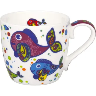 Könitz Colourful Animals Fish Becher, Tasse, Kaffeetasse, Bone China, Fisch, 415 ml, 11 2 057 2289
