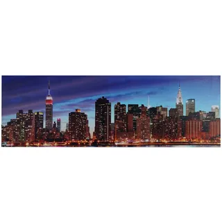 Hhg - Led-bild, Leinwandbild Wandbild Leuchtbild, Timer Mvg-zertifiziert 120x40cm New York, Flackernd