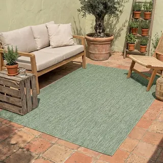 In- & Outdoor Teppich - Costa Grün- der Preisknaller - 140x200cm | Wetterfest - Synthetic - Kitchen - Terrasse teppich - Outdoor rug