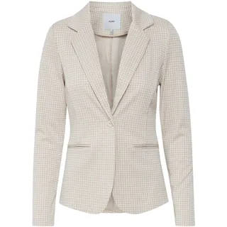 ICHI IHRUTI BL8 - 146023 Kurzblazer mit Hahnentritt-Muster und 1-Knopf-Verschluss in Natur | Gr.: L