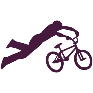 Samunshi® BMX Wandtattoo Superman BMX Fahrer Wandaufkleber 11 x 20cm aubergine